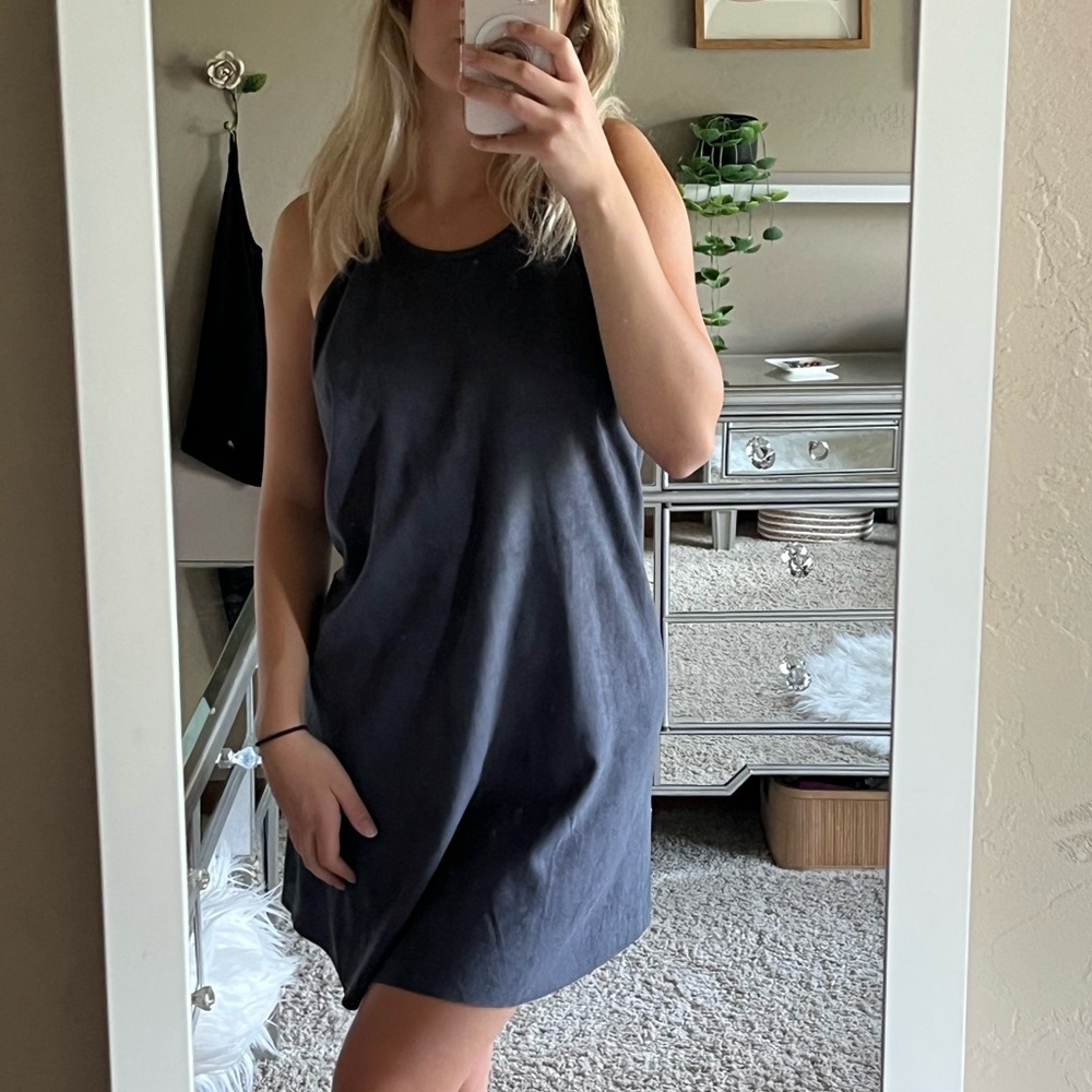 Dry Goods Gray Suede Dress • Size M - Picture 2 of 3
